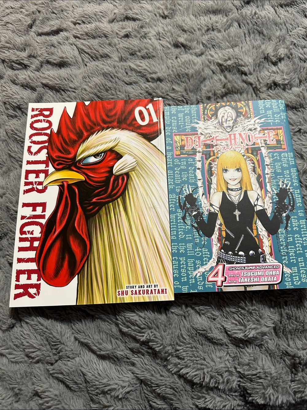 Rooster Fighter Vol.1 & Death Note Volume 4 Manga - Red, Cream, Black Covers